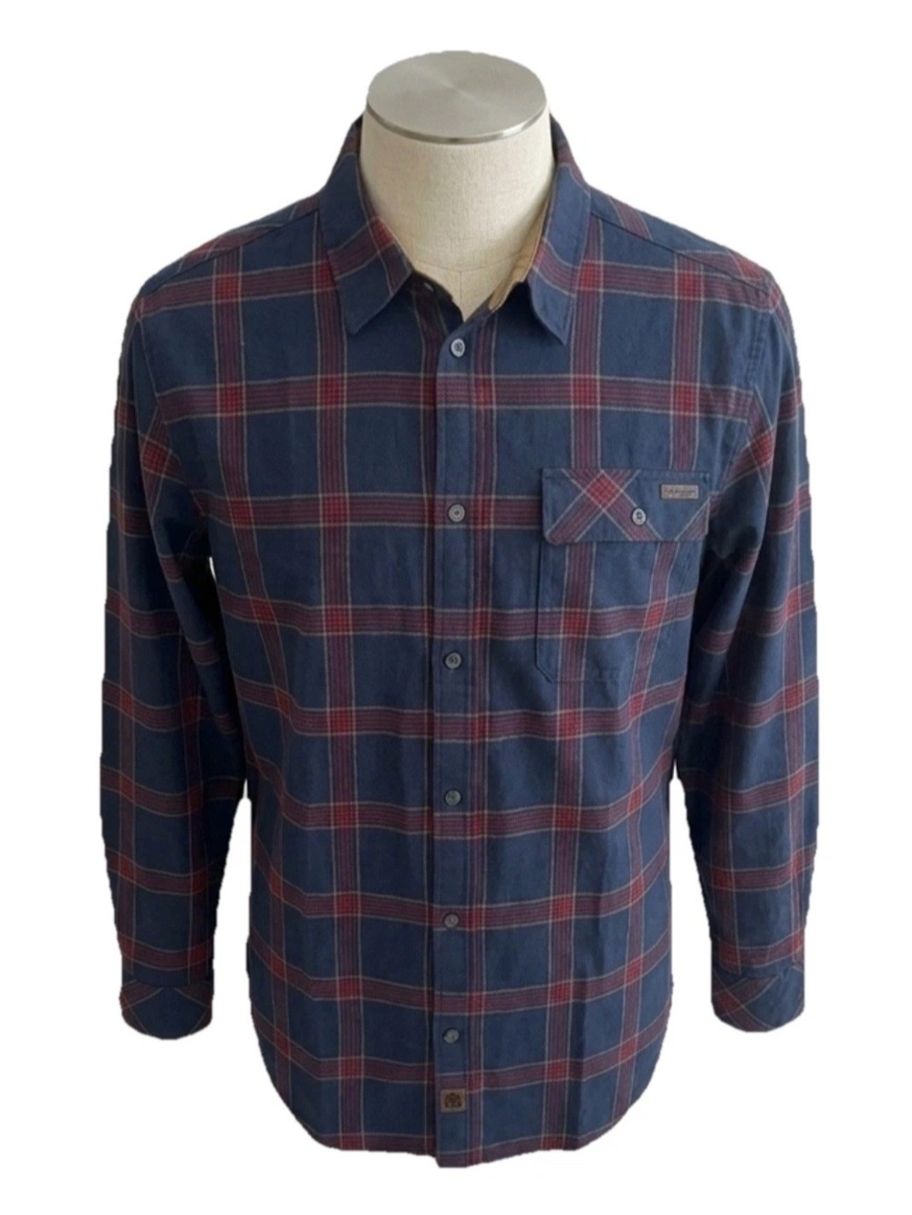 Legendary Whitetails Men's Buck Camp Flannel Blue Red Plaid Size XLT NWT